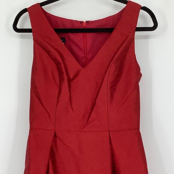 NEW! Alfred Sung Size 8 V-Neck Dupioni Dress w/pockets Barcelona $208 msrp J2-20 - Picture 6 of 10